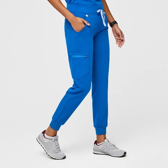 Figs Pants - Figs Vibrant Blue Scrub Pants High Waisted Zamora Joggers Women’s Size Large